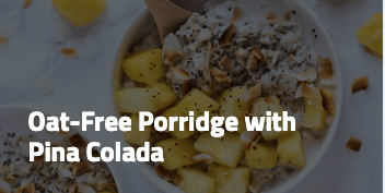 Ovesná kaše s Pina Coladou zdarma Keto recept 